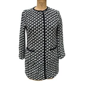Talbots Black and White Patterned Blazer